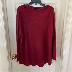 LANE BRYANT rust burgundy red knit crewneck sweater size 18 / 20